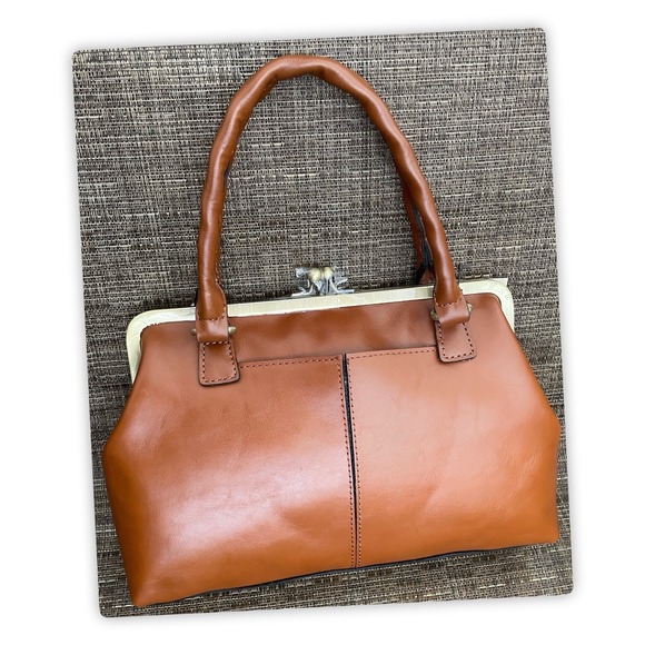 PATRICIA NASH LEATHER ROBINE SATCHEL/SHOULDER BAG TAN - Picture 2 of 5